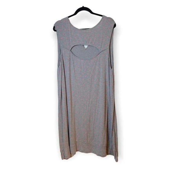 ti Voglio Grey &  Pink Stars Sleeveless Night Dress - Picture 2 of 11